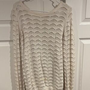 Loft outlet Elegant Cream Knit Sweater size large open back